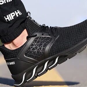 Raydlinx Black Safety Steeltoe Non-Slip Work Shoes, unisex, model F18, Kevlar